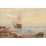 Samuel Phillips JACKSON Unloading in Mounts Bay Watercolour Signed and dated (18)72 31.5 x 48.