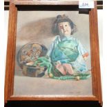 Hugh GRESTY The Japanese Doll Watercolour Signed Together with works by Mary Stella EDWARDS