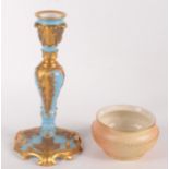 A Royal Worcester porcelain candlestick, shape no.