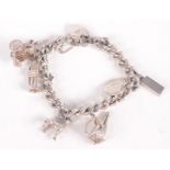 A silver charm bracelet, 53gms.