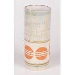 A Troika cylindrical vase, the body decorated with a band of abstract design,