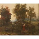 An oil on canvas, 'The Mill', early 19th century English School, 35 x 42cm.