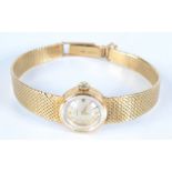 An Omega 18ct gold lady's wristwatch with 17 jewel calibre 482 movement number 17126067 on woven