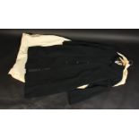 A gentleman's black cotton Burberry coat, black lining, size 14/16, full length 124cm,
