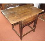 A French oak and elm side table,