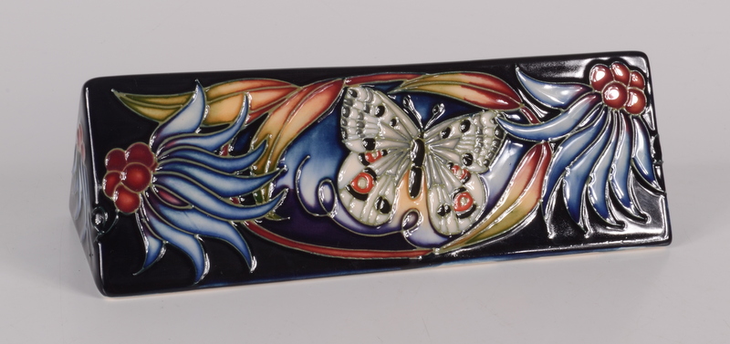 A Moorcroft pottery triangular freestanding plaque, - Image 2 of 2