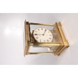 A Sewills Liverpool four glass St George mantle clock,