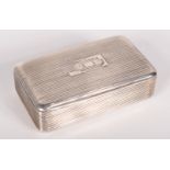 A ribbed George IV silver snuff box by Thomas Shaw, Birmingham 1824.