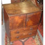A Victorian mahogany commode, adapted, width 62.5cm.