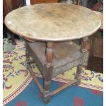 An oak folding chair/table in early to mid 17th century style and incorporating some early timber,