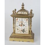 An Aesthetic Movement gilt brass mantel clock, late 19th century,