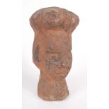 A brown painted stone bust, height 19cm, width 11cm, depth 11cm.