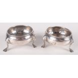 A pair of mid 18th century silver open salts, 3.3oz.