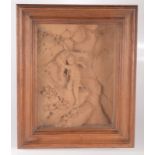 A Swiss, Egger & Brugger, Interlaken retailed carved wood panel,