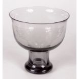 A glass footed bowl, signed Benny Wallace 1989, with the Bentley's car crest, height 12.
