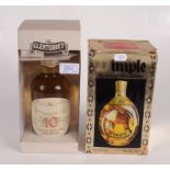 A bottle of Glenturret 10 years old Scotch whisky and a Dimple De Luxe Scotch whisky, both boxed.