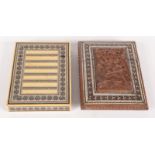 Two vizagapatam sadeli work visiting card cases.