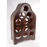 A reproduction wooden wine rack, to hold twelve bottles, height 60cm, width 36cm, depth 17cm.