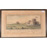 A coloured engraving, 'View of Hurst Castle in Hampshire', including frame 30 x 37.