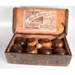 A set of eight lignum vitae bowls,