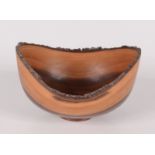 A laburnum bowl by Bert Marsh, incised signature to base, height 7.5cm, width 12.5cm, depth 11cm.