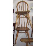 A pair of Ercol dining chairs, B.S.1960 J.H.