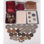 A silver Crown 1897 regnal date LXI, together with other coins etc.