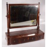 An inlaid mahogany dressing table mirror, early 19th century,