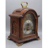 A Dutch Reproduction burr walnut mantel clock, 20th century,