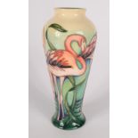 A Moorcroft pottery 'Everglades Flamingos' pattern vase, of tapering form, shape 122,