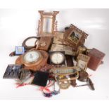 Miscellaneous, to include a brass letter box, an inlaid wall barometer, a Ronson lighter,