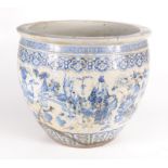 A Chinese blue and white porcelain jardiniere, 19th century,