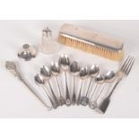 Silver cutlery, 4.9oz, together with other silver.