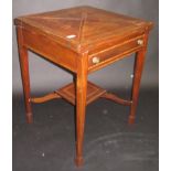 An Edwardian inlaid mahogany envelope card table,