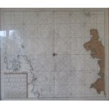 An engraved map entitled 'The New Sea Map of the Third Partie of the Chaness Betext England en