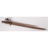 A wood handled bayonet,