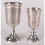 Two Russia silver kiddush cups, 127g.