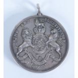 A King George IV King and Constitution silver medal by William Mossop with integral suspension loop,