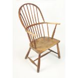 A Penwith ash and elm 19th century Windsor armchair.