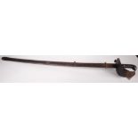 An 1821 pattern cavalry trooper sabre, with metal guard, full length 106cm.