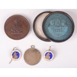 A pair of enamelled groat earrings,