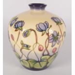 A Moorcroft pottery 'Hepatica' pattern vase, shape 8, by Emma Bossons,