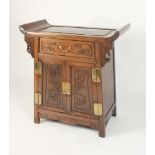 A Chinese huali wood side cabinet, 19th century,