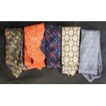 Five Hermes silk ties.