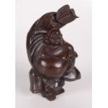 A Chinese bronze figure of Putai God of Mirth, height 23cm, width 14.5cm.