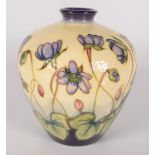 A Moorcroft pottery 'Hepatica' pattern vase, shape 8, by Emma Bossons,