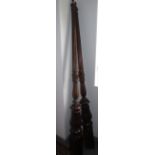 A pair of Victorian mahogany bed posts, height 216cm.