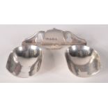A two section silver pipe rack by Henry Clifford Davis, Birmingham 1912, 1.1oz.