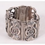 A sterling silver Candida bracelet in Art Deco style designed by Joe Calafato, South Africa, 87.3g.