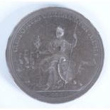 A Queen Anne silver Peace of Utrecht medal dated 1713 inscribed 'Compositis Venerantur Armis',